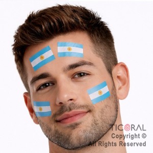 STICKERS BANDERAS AUTOADHESIVOS PARA ROSTRO FACE X 12 UNIDADES